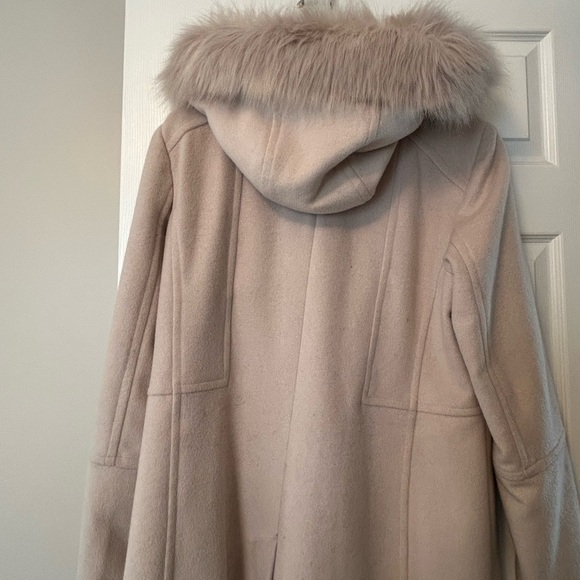 London Fog Women's Light Pink Faux Fur-Trimmed winter coat. - Picture 2 of 2